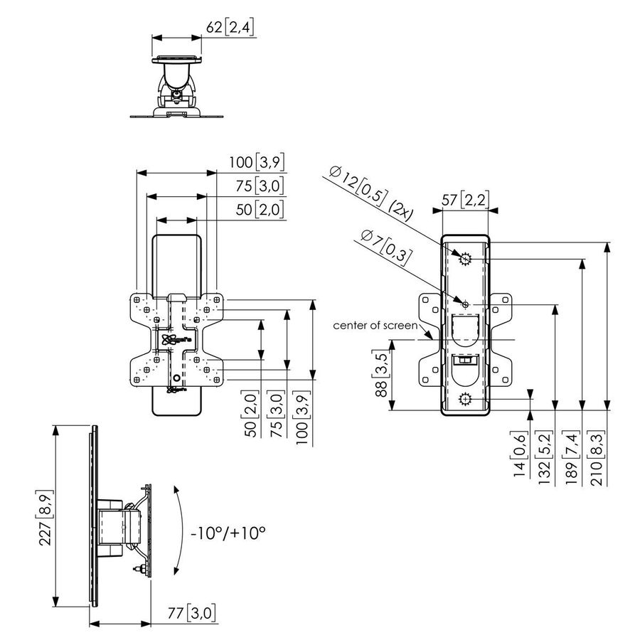 Vogel's Pro Support Mural - pivotant et inclinable, 10-28", 16kg, TüV5