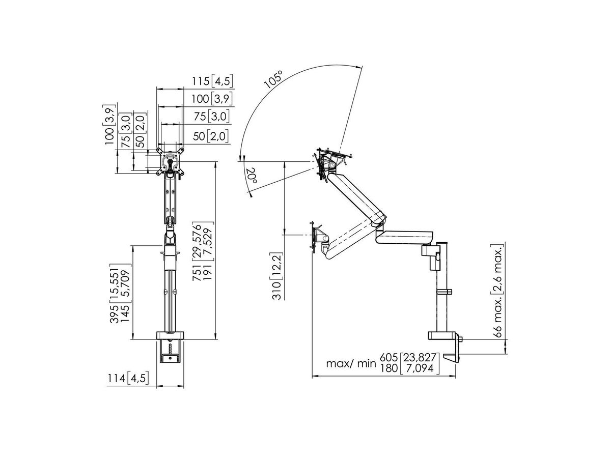 Vogel's Pro Monitorhalterung Motion, - Tisch, ergonomisch, 10kg, weiss