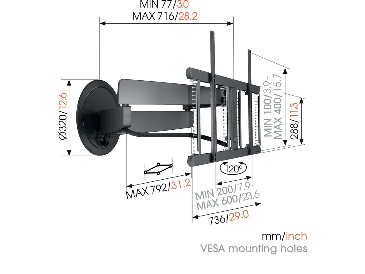 Vogel's TV wall mount - SIGNATURE, turn, 40-77", 35kg