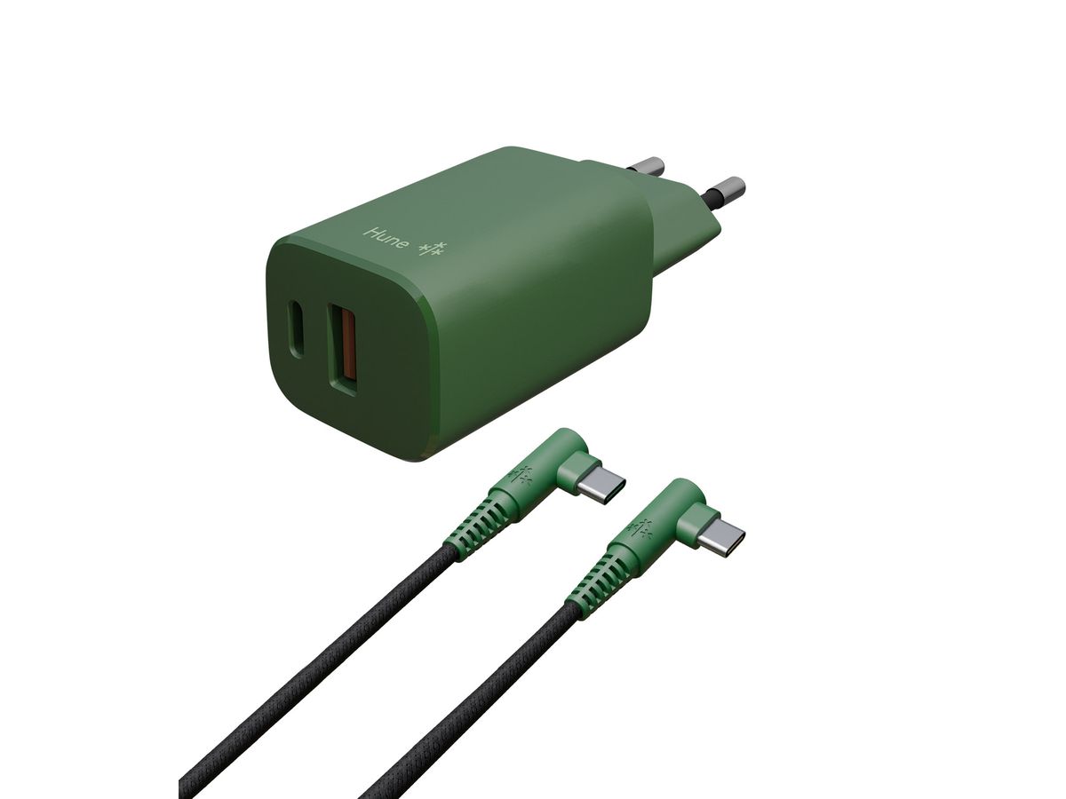HUNE Ladeadapter & Ladekabel TypeC-TypeC - Forest green