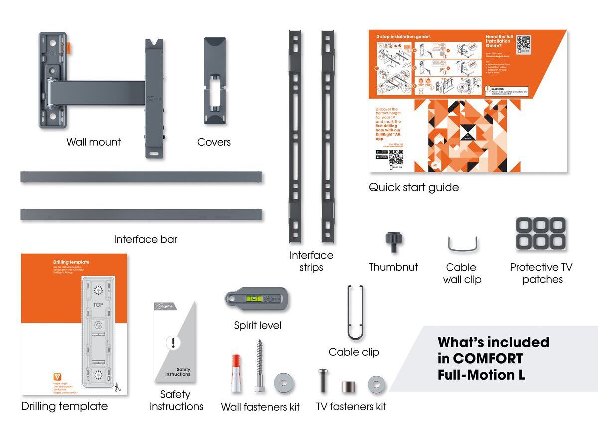 Vogel's TV wall mount - COMFORT, turn, 40-77", 35kg