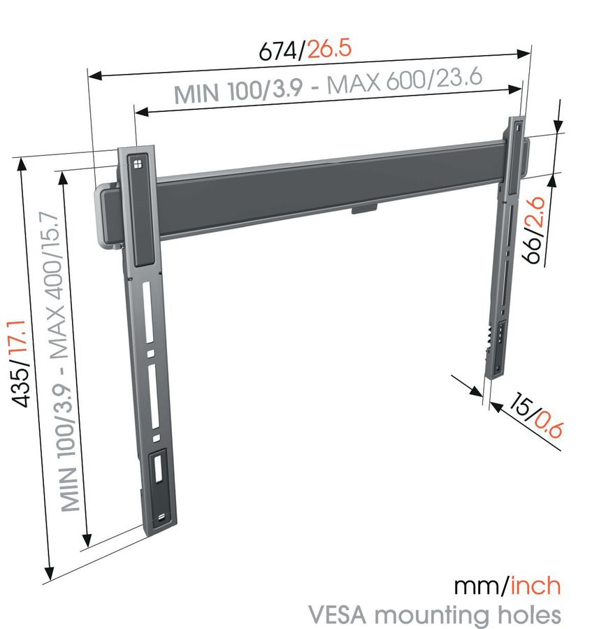 Vogel's TV-Wandhalterung - ELITE, flach, 40-100", 100kg