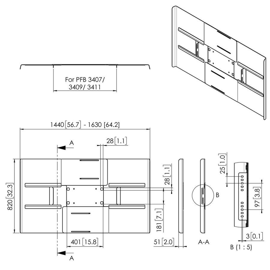 Vogel's Pro Back Cover - Connect-It, Display, Landscape 65-70"