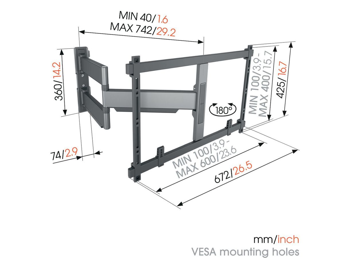 Vogel's TV wall mount - ELITE, turn, 55-100", 55kg