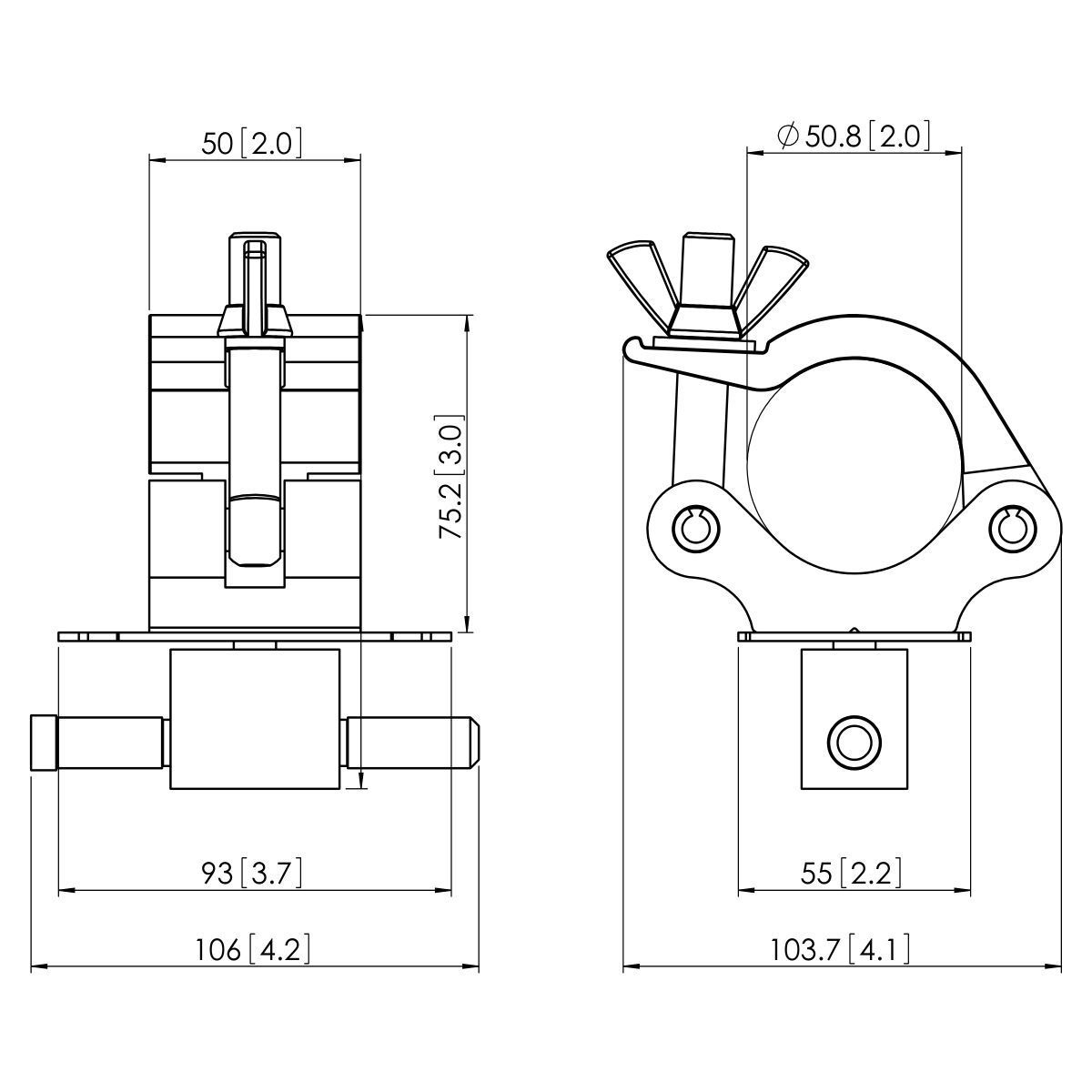 Vogel's Pro Adaptateur de traverse - pour PUC 25xx, 60kg
