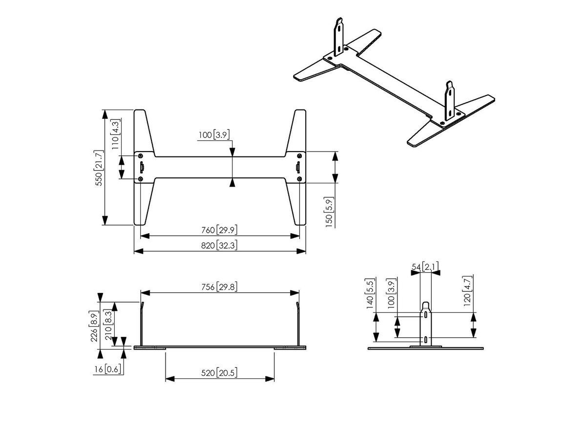 Vogel's Pro Floor Bracket - for Samsung OM55N-D, Black