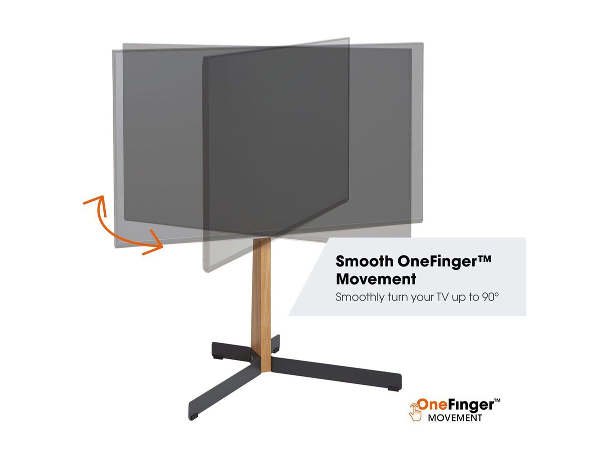 Vogel's TV-Bodenstand, Eiche - COMFORT, schwenkbar, 40-77", 50kg