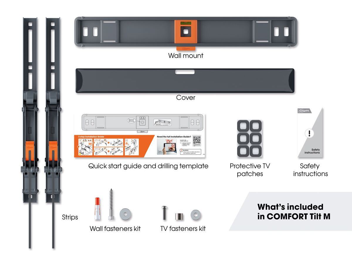 Vogel's TV wall mount - COMFORT, tiltable, 32-65", 25kg