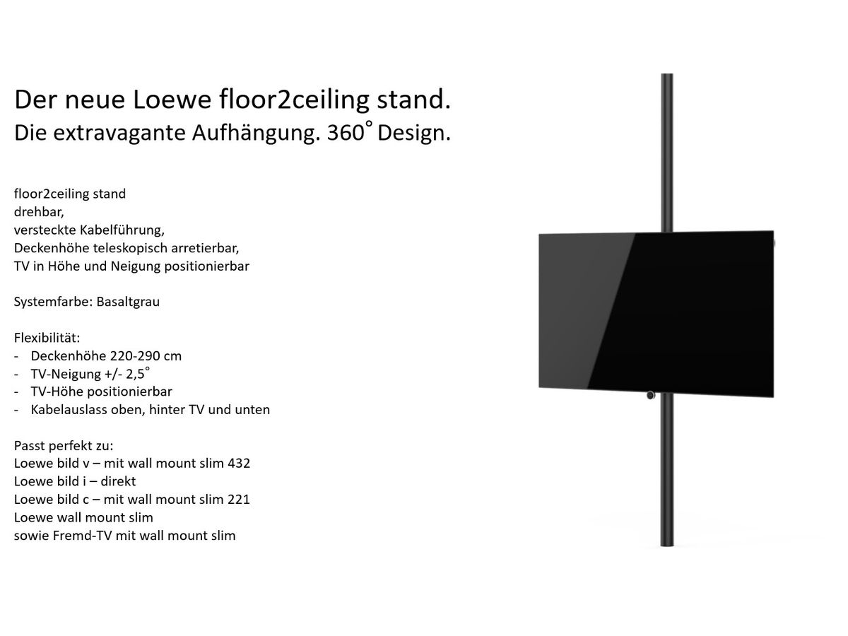 floor2ceiling stand 43-65 basalt - Loewe TV-Zubehör