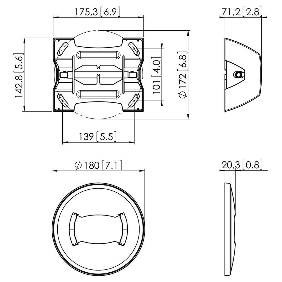 Vogel's Pro Adaptateur de plafond - pour PUC 25xx, 60kg, fixe