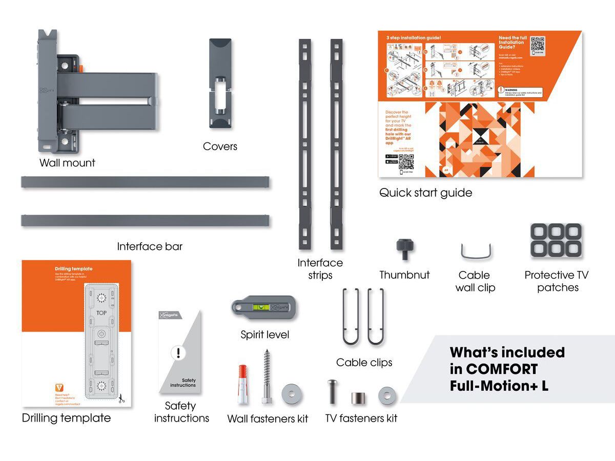 Vogel's TV wall mount - COMFORT, turn, 40-77", 35kg