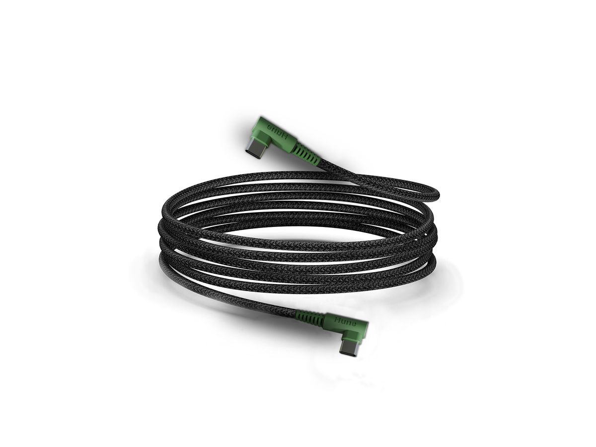 HUNE Ladekabel 90° TypeC-TypeC 1.2m - Forest green