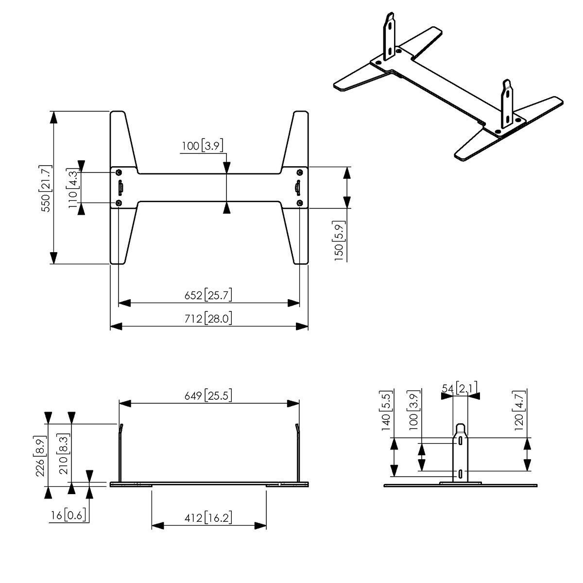 Vogel's Pro Bodenkonsole - für Samsung OM46N-D, Schwarz