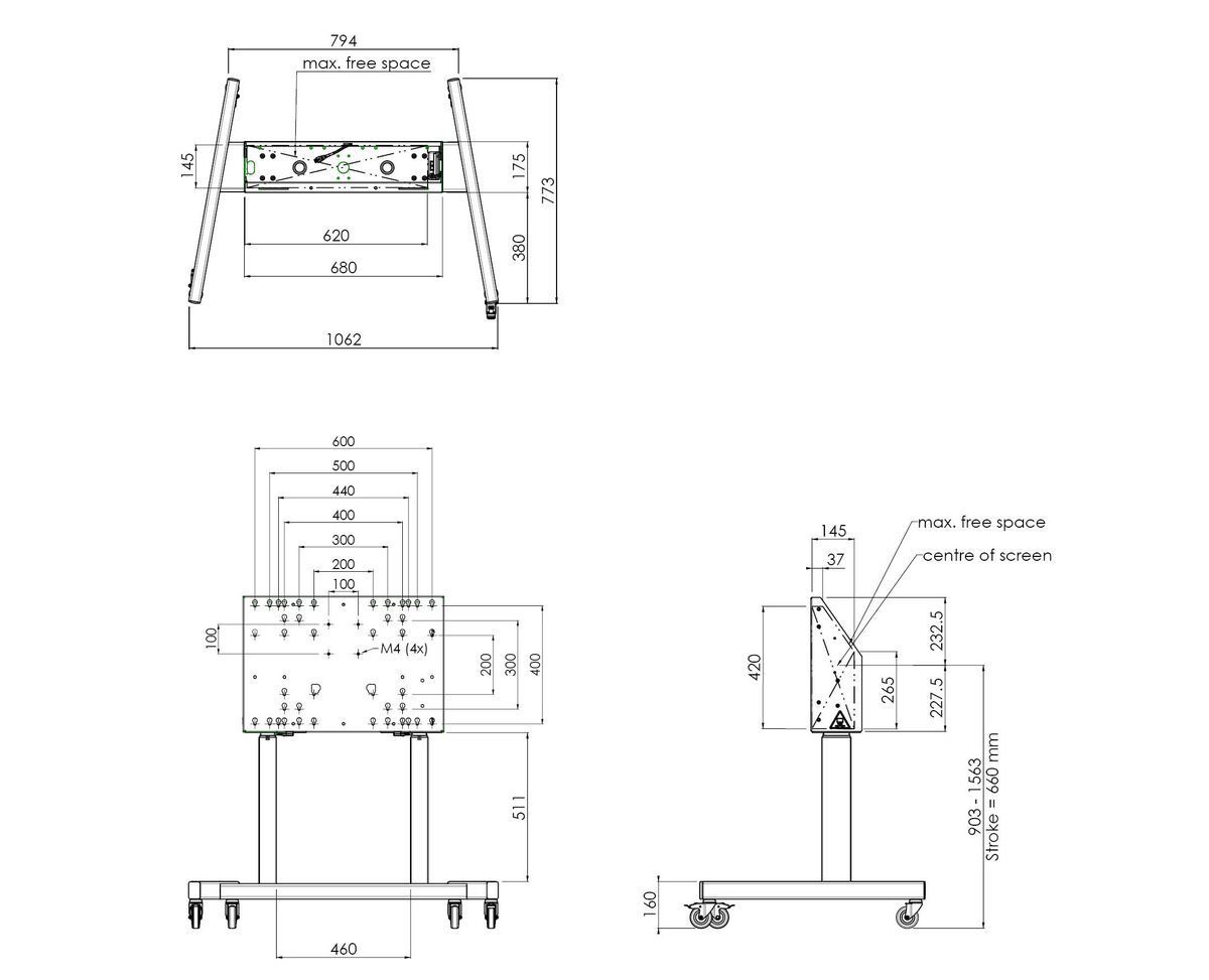 SmartMetals Display Lift - Trolley, electric, 120kg, black
