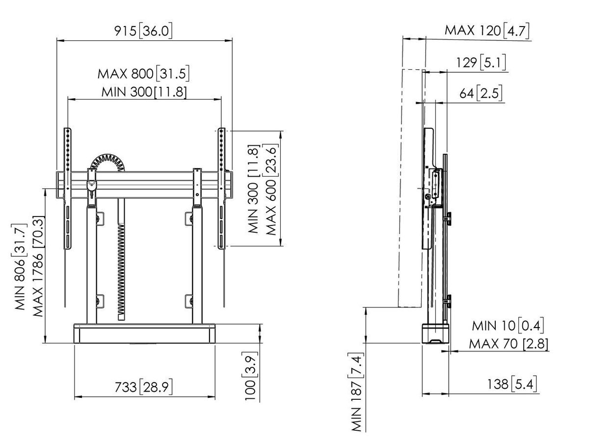 Vogel's Pro Display-Lift - Floor-wall, 50mm/s, white