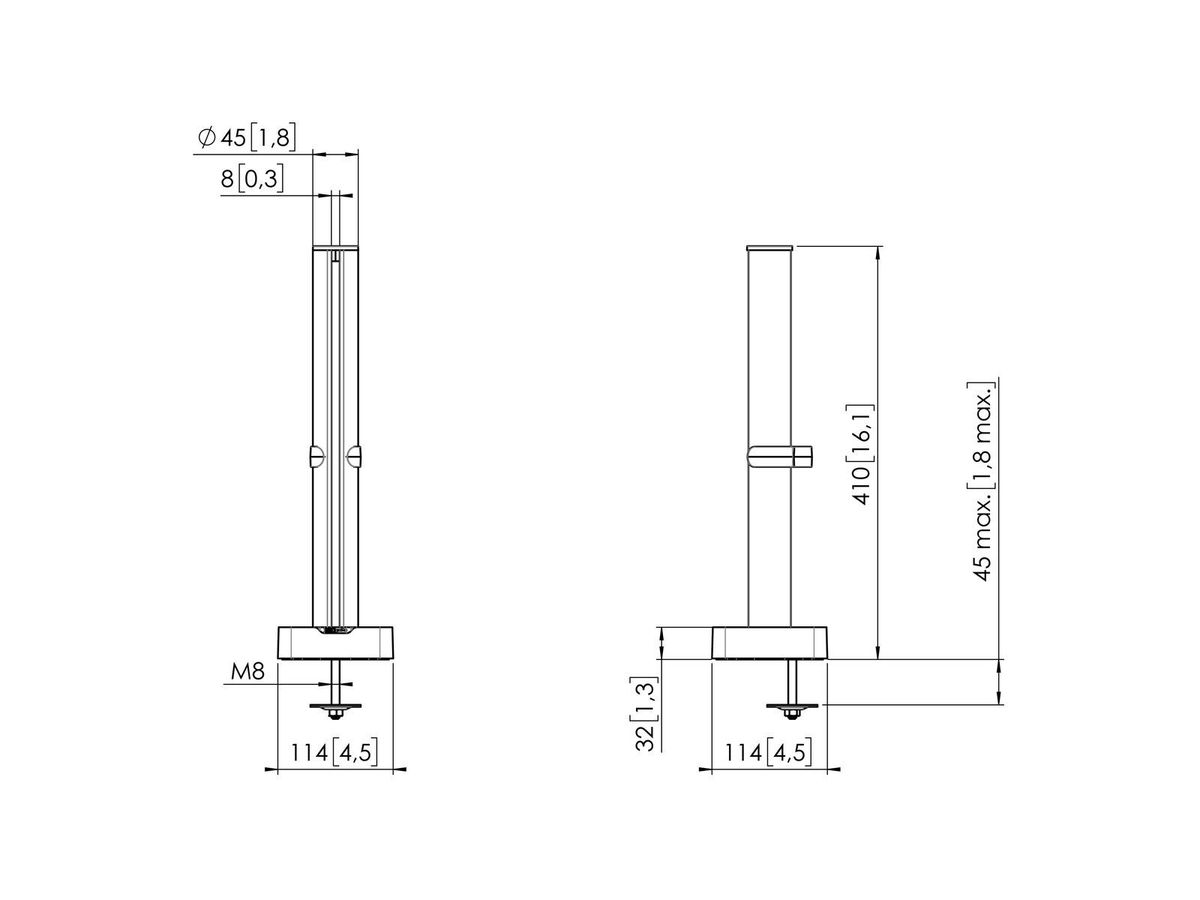 Vogel's Pro Sockel mit Profilkomponente - MOMO Motion und Motion Plus, weiss