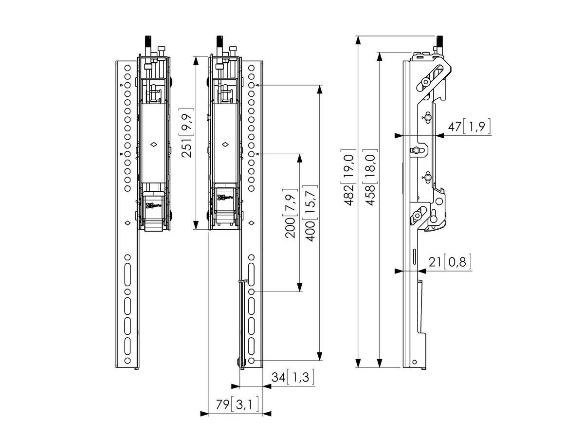Vogel's Pro Display-Adapterstrips - Connect-It, modular, PFB34xx, 3D