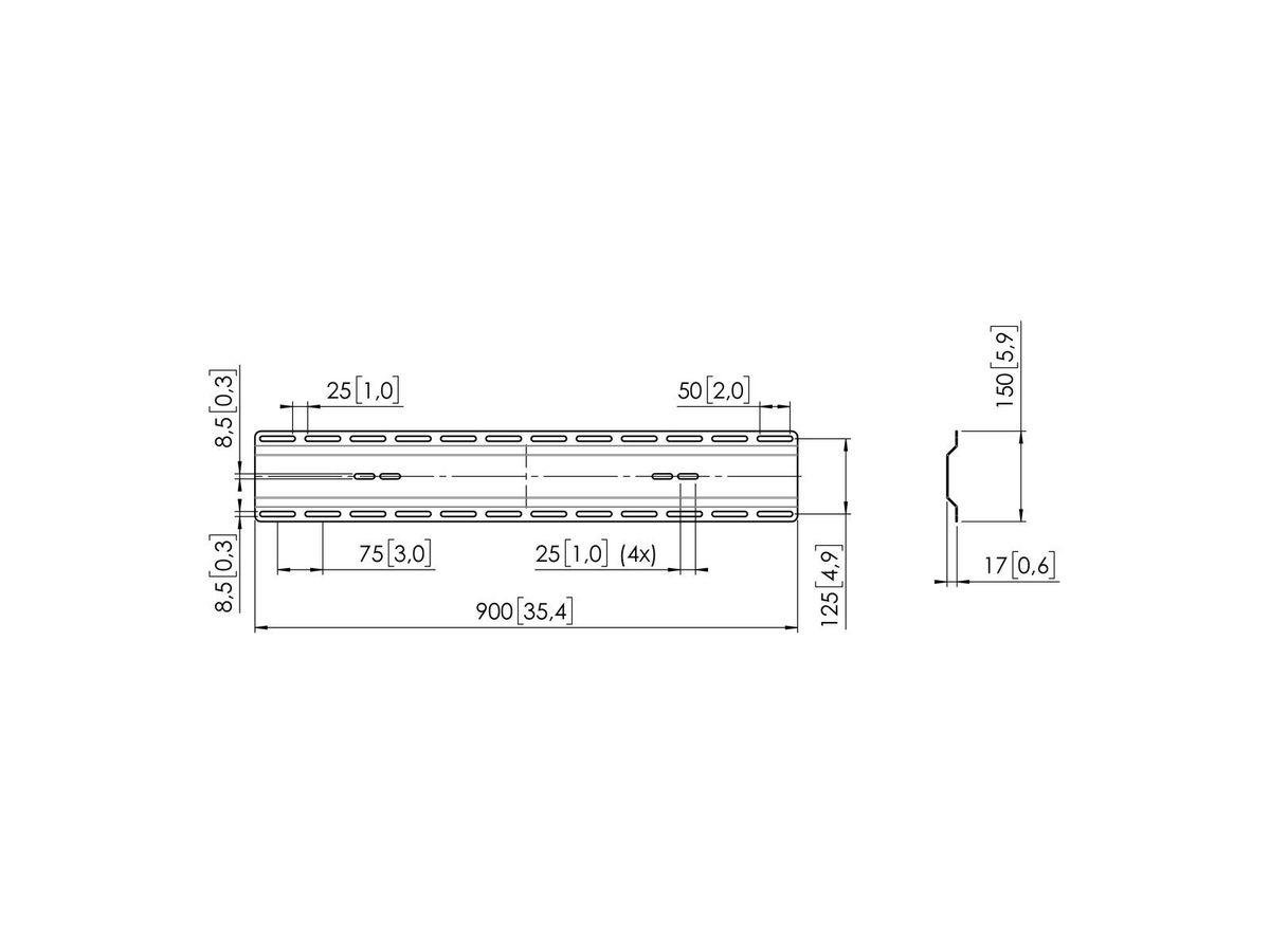 Vogel's Pro Wandadapter, 2 Stk, 90cm, - RISE-Zubehör, weiss