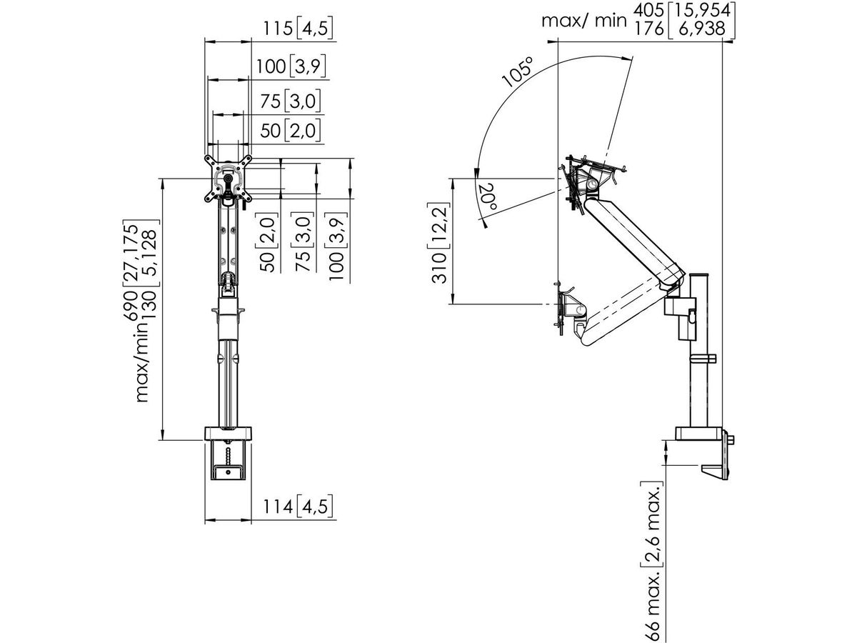 Vogel's Pro Monitorhalterung Motion, - Tisch, ergonomisch, 10kg, schwarz