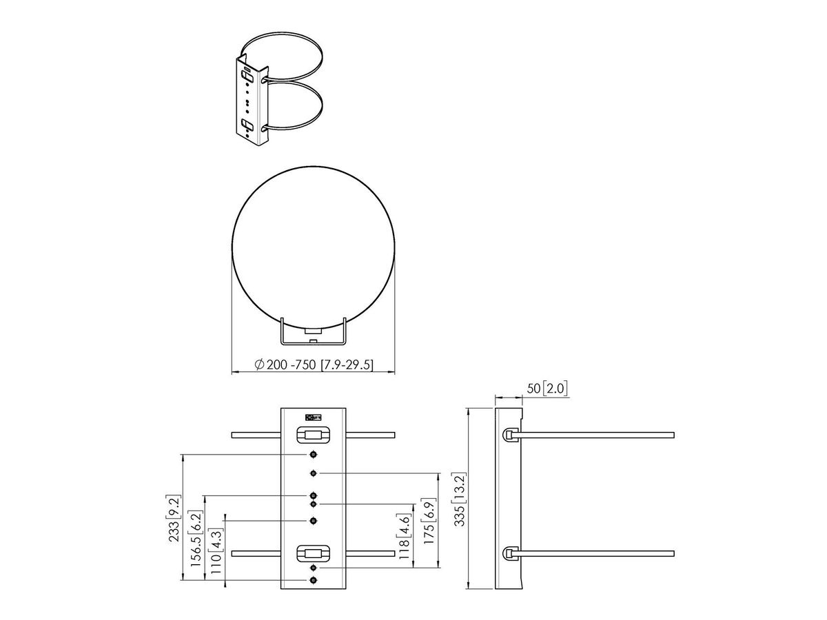 Vogel's Pro Pince à colonne - Connect-It, pour PFW1000, 2000, 3000