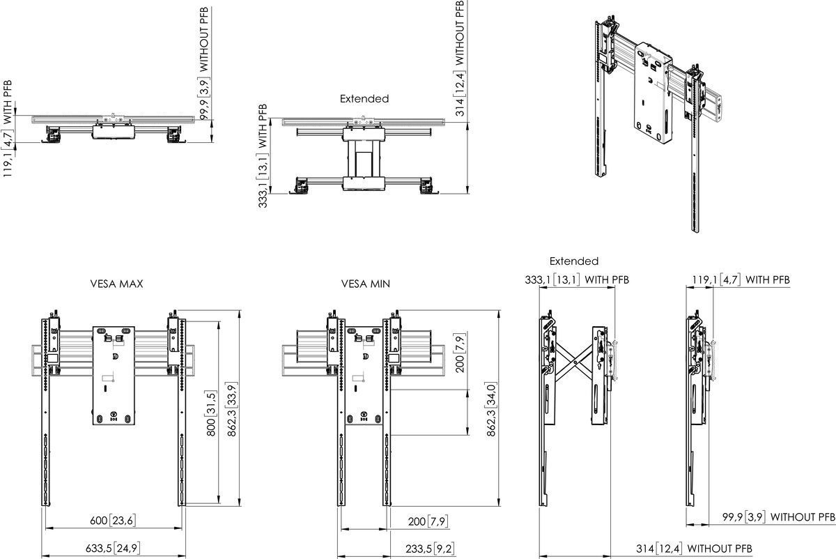 Vogel's Pro Pop-out Wandhalterung - Portrait