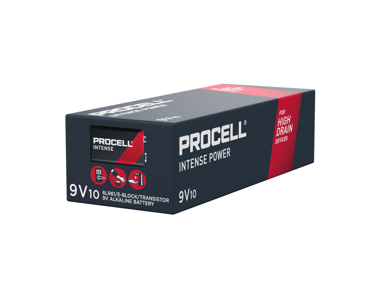 Procell Intense 9V (6LR61) ST10 - Zn/MnO2 Alkaline 9V