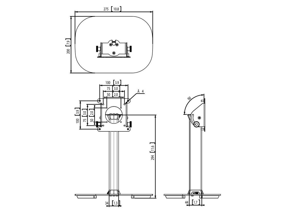 Vogel's Pro Table Stand - for PTS tablet enclosure, with foot plate