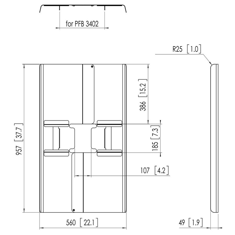 Vogel's Pro Cache arrière - Connect-It, écran, portrait 42-49"