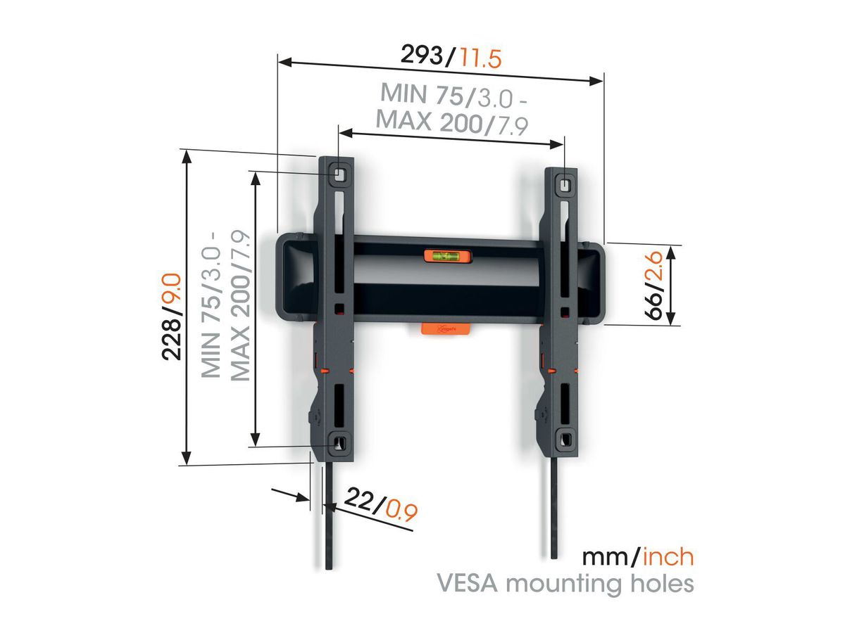 Vogel's TV wall mount - COMFORT, flat, 19-50", 30kg