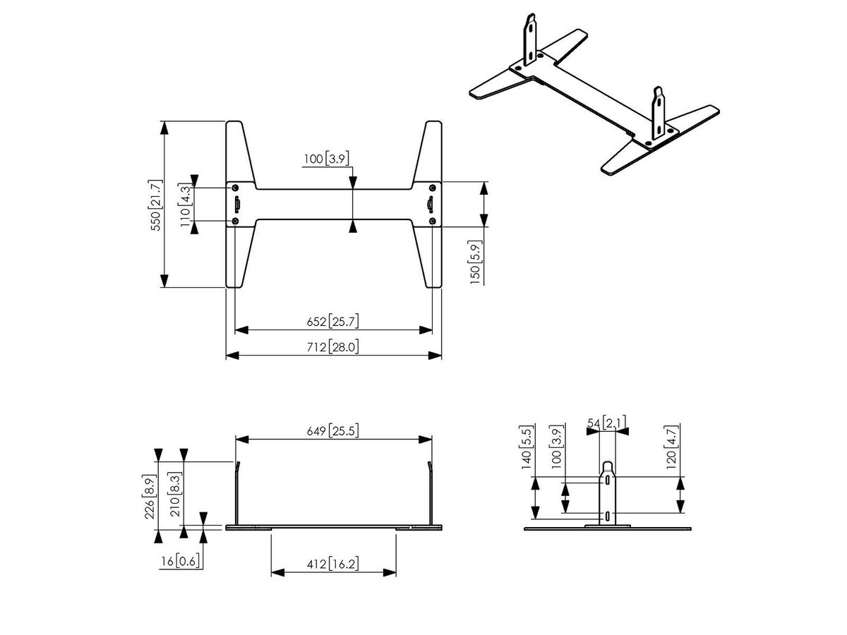 Vogel's Pro Floor Bracket - for Samsung OM46N-D, Black