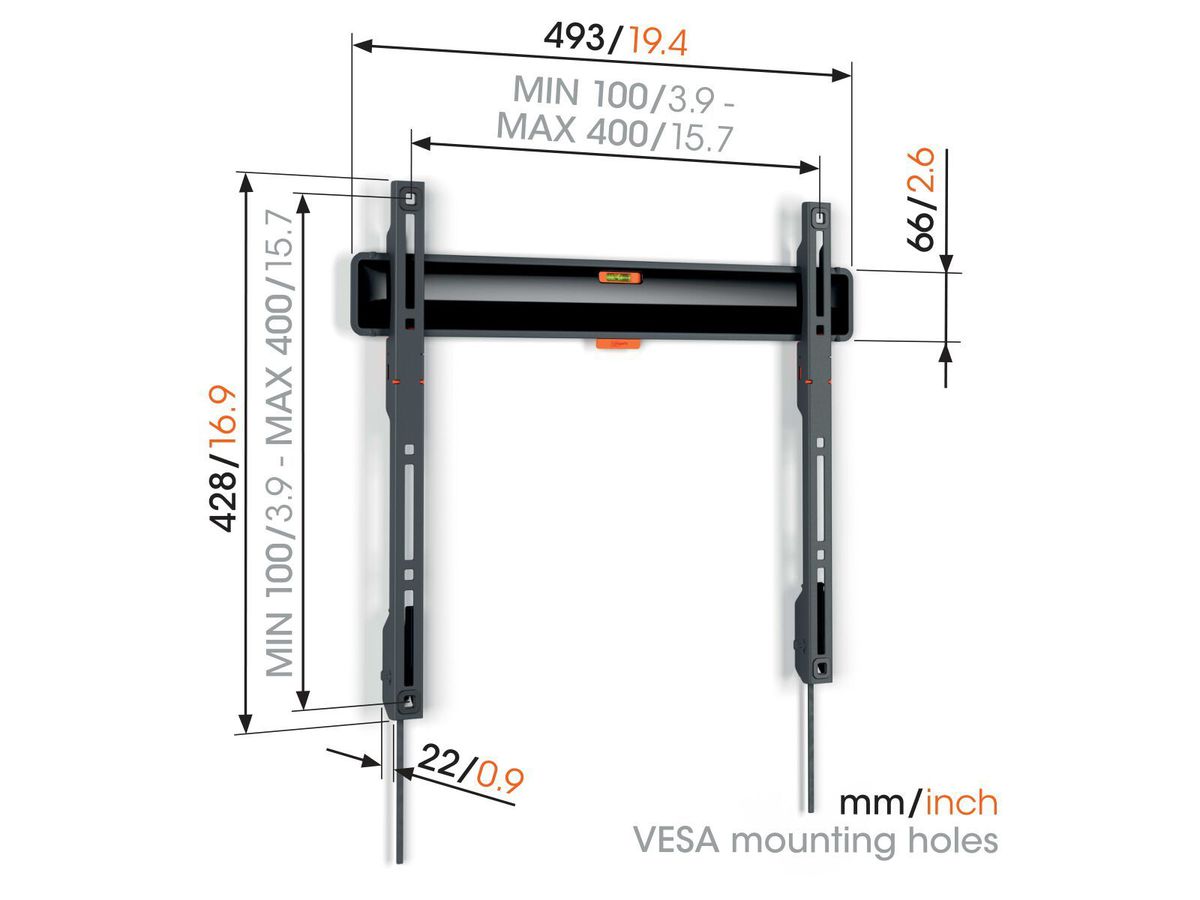 Vogel's TV wall mount - COMFORT, flat, 32-77", 50kg