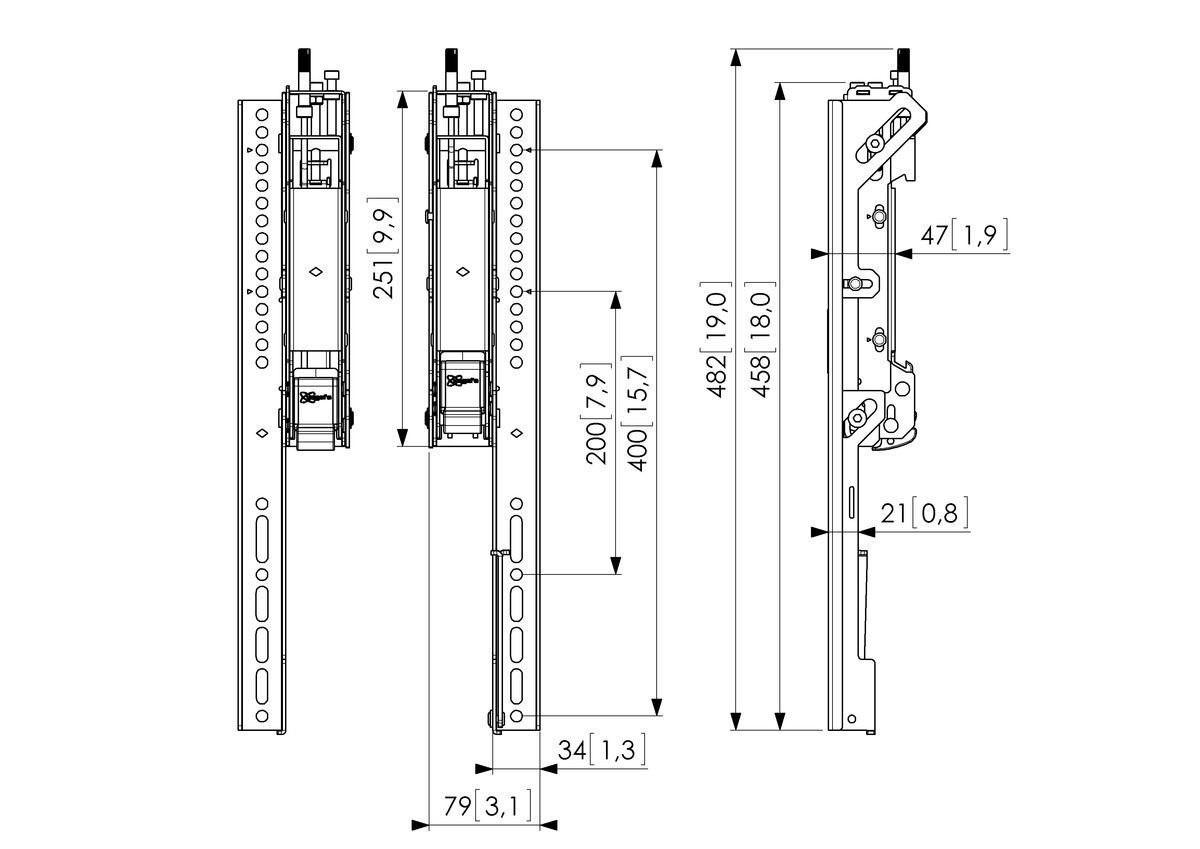 Vogel's Pro Display-Adapterstrips - Connect-It, modular, PFB34xx, 3D