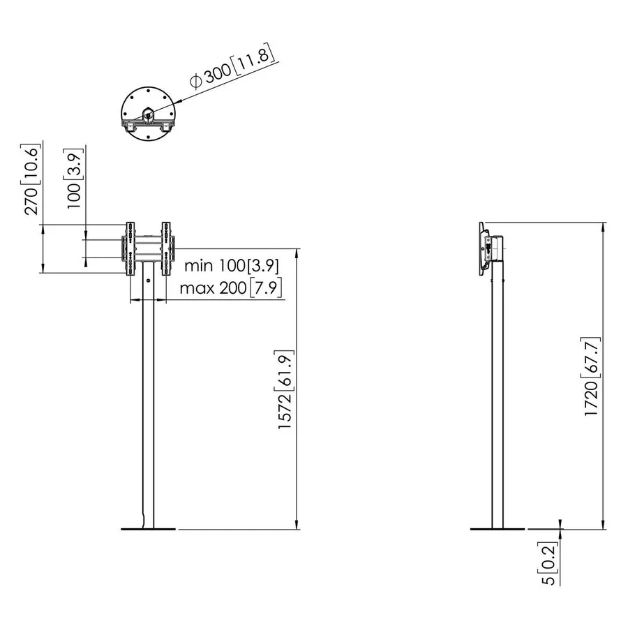 Vogel's Pro Standfuss Bundle - Display, <43 158cm,40kg, silber