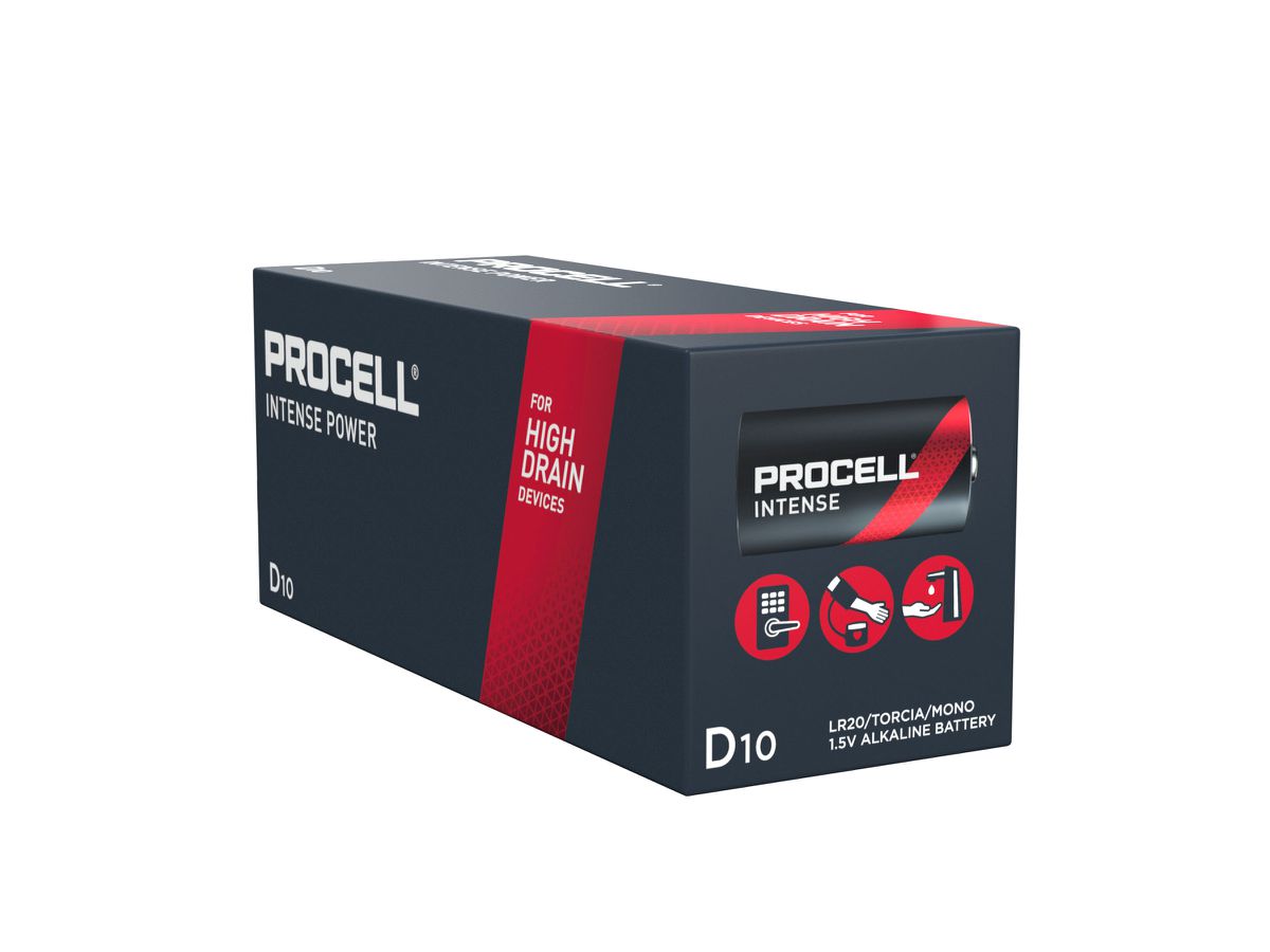 Procell Intense D (LR20) ST10 - Zn/MnO2 Alkaline 1.5V