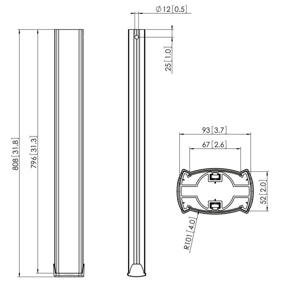Vogel's Pro Deckenprofil, 80cm - Connect-It, modular, 80kg, silber
