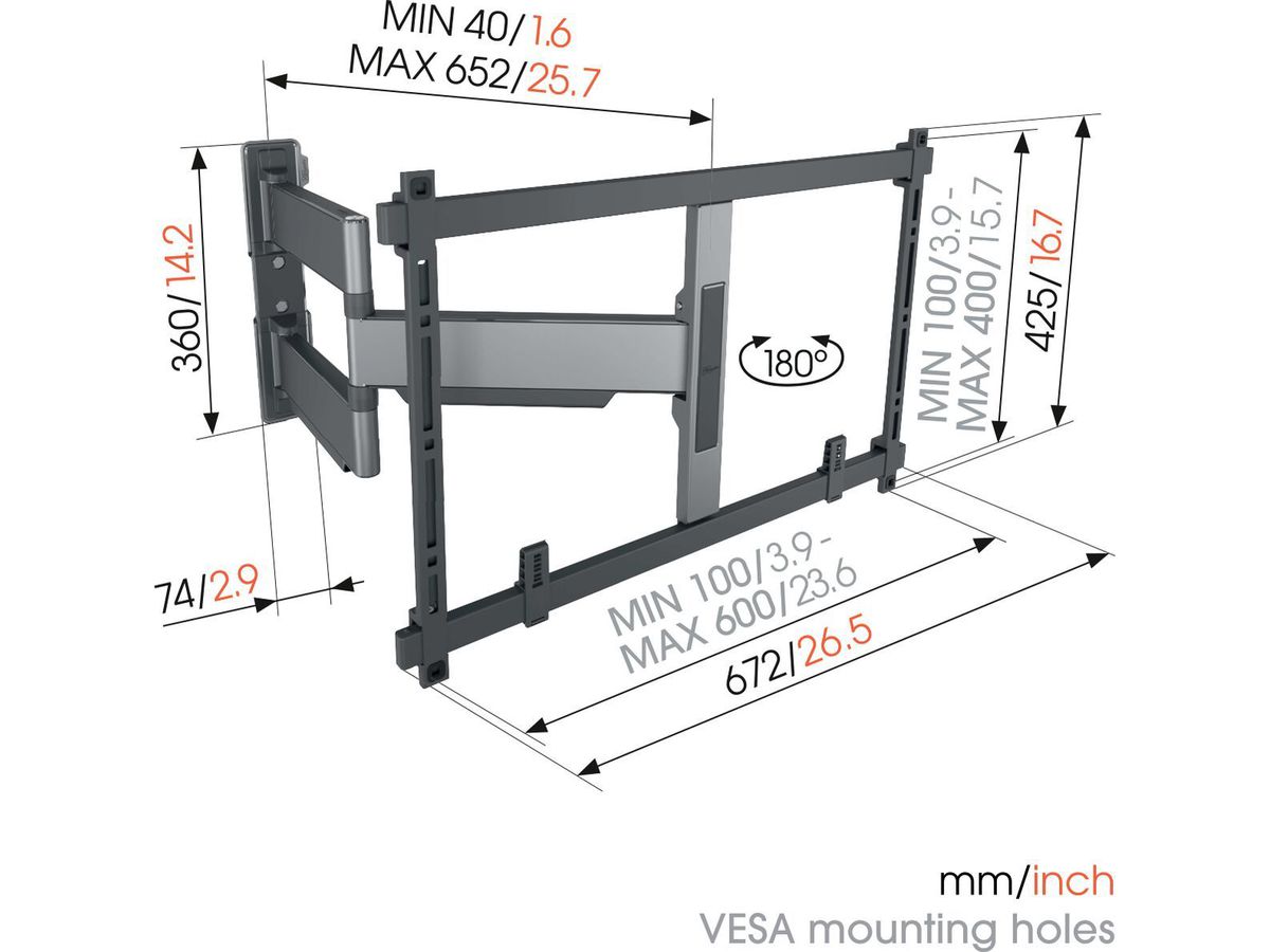 Vogel's TV wall mount - ELITE, turn, 40-77", 45kg