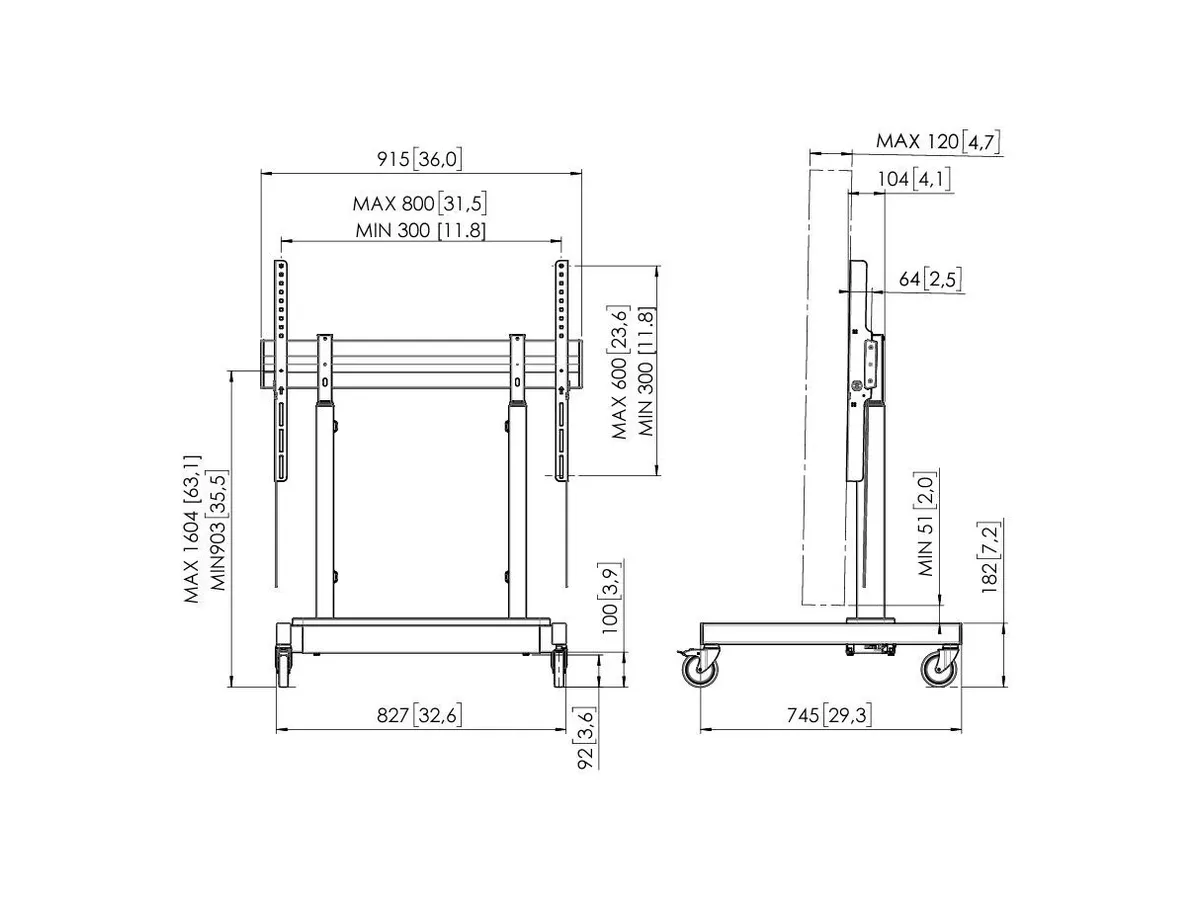 Vogel's Pro Display-Lift - Trolley, 50mm/s, schwarz